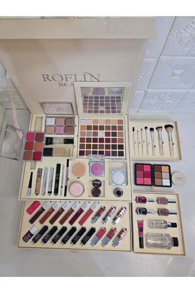 ROFLIN BEAUTY صندوق روفلين بيوتي الفاخر لمستحضرات التجميل للعرائس مع جميع مستحضرات التجميل