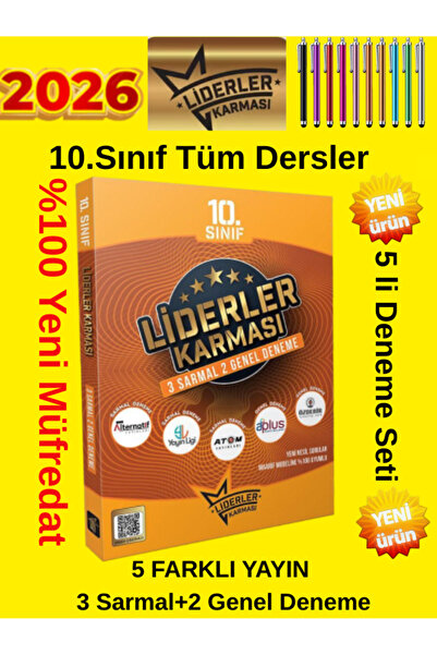 Ens Yayıncılık 10.Sınıf Liderler Karması 5 Farklı Yayın Deneme %100 Yeni Müfredat+Dokunmatik Kalem