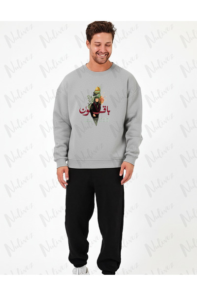 Nulivez Palestine Design Printed High Quality Unisex Oversized O Neck Sweatshirt
