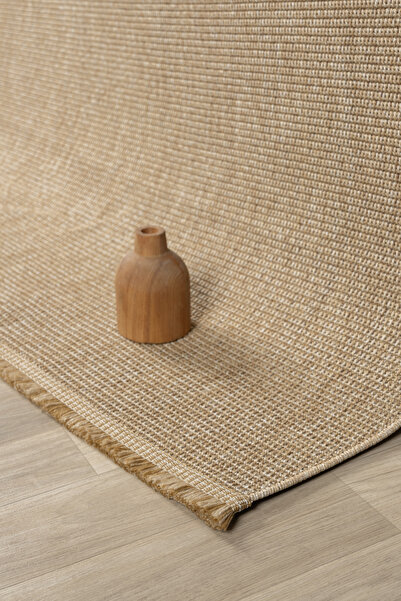 Colore Home Beige Jute Wicker Knitted Non-Slip Base Washable Sisal Carpet Jute Runner