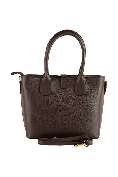 AZZURA Ava 100% Leather Bag, Model 8247 — Chocolate Brown