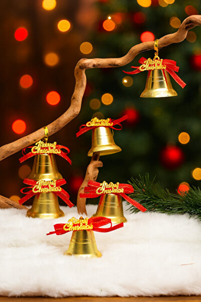 OKAVANGO 9 Τεμάχια Πολυτελής Κόκκινη Κορδέλα Χριστουγεννιάτικο Στολίδι Καμπάν...