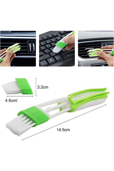 OEM Pachet detailing pensula 2 in 1 cu capat cu 3 lamele invelite in microfibra, 3 buc + laveta 40x30