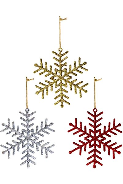 OKAVANGO Ornamente pentru bradul de Crăciun, în formă de fulg de zăpadă, cu s...
