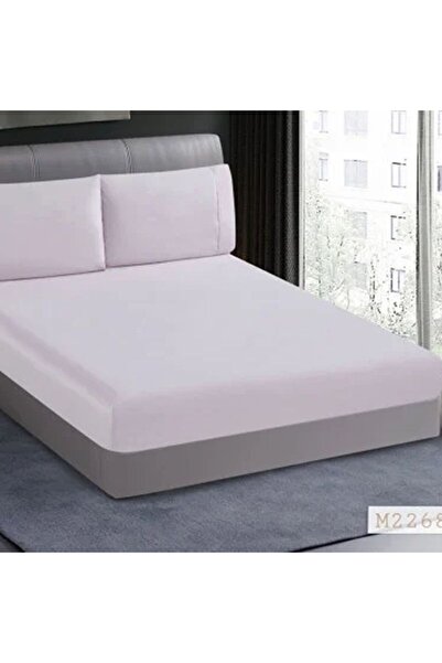 Reiashn 3-piece fitted sheet set, light purple, 100% cotton, single and a half size