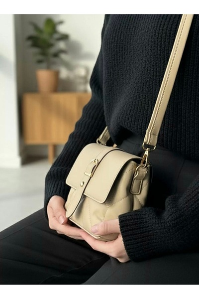 EZZY BLİSS EzzyBliss Γυναικεία τσάντα ώμου και λουράκι με κρεμ καπιτονέ μοντέλο καθημερινής χρήσης (Mother/Sunday)