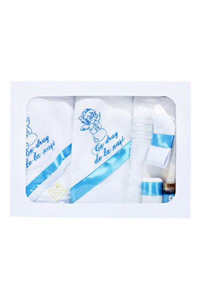 Gardinea Domain Trusou ingeras botez Gardinea Domain® 6 piese, in cutie, bumbac 100%, turcoaz