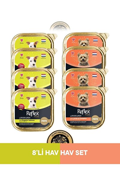 Reflex Plus Köpek Pate Ezme Mama 8 Adet – Somon ve Kuzu Etli