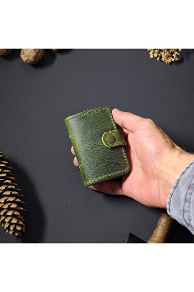 MAT Deri Genuine Leather Transparent Card Holder 10 Compartment Business Card Holder