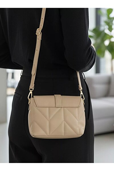 EZZY BLİSS EzzyBliss Γυναικεία τσάντα ώμου και λουράκι με κρεμ καπιτονέ μοντέλο καθημερινής χρήσης (Mother/Sunday)