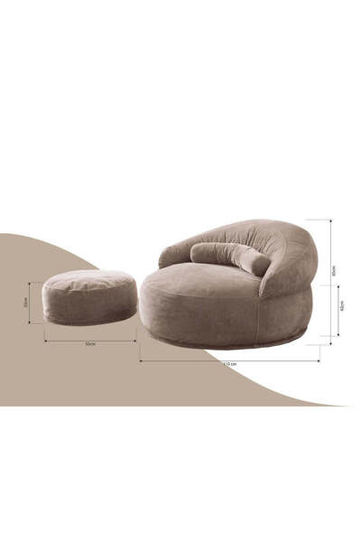 Marsah Home Fotoliu Pufos + perna & taburet – confort modern pentru living