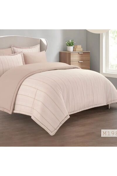 Reiashn Hotel striped summer double bedsheet in a flesh tone