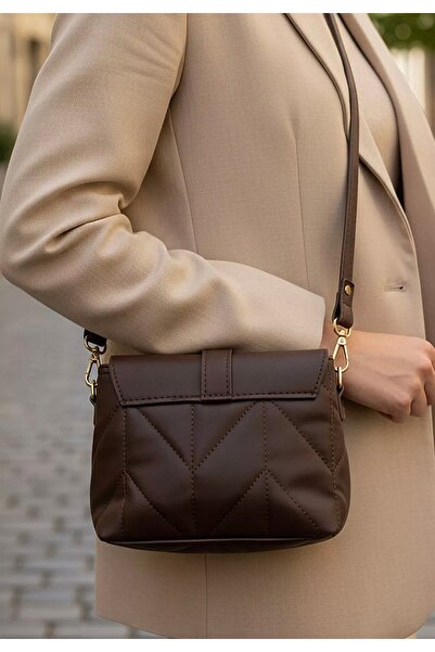 EZZY BLİSS EzzyBliss Γυναικεία τσάντα ώμου με καπιτονέ μοντέλο καφέ με καπιτονέ καθημερινής χρήσης (Mother/Sunday)