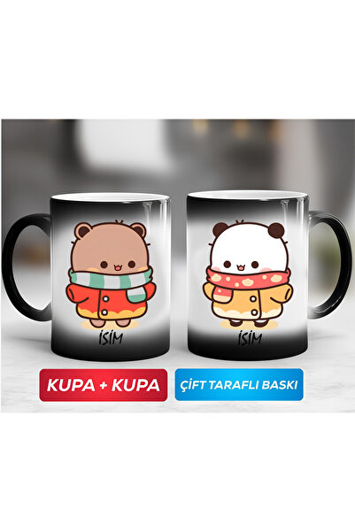 KEMAL İLHAN ' Yıl Başı Temalı ' Bubu Dudu Porselen Kupa Bardak (ÇİFTLİ)