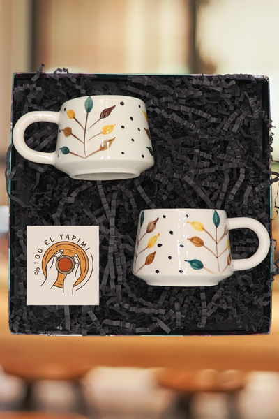 Janset Küyahya Handmade 2-Piece Mug - Autumn Wind