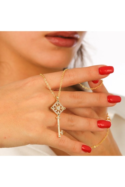 GÜNEBAKAN AKSESUAR Zirkon taşlı kolye