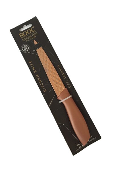 Rooc Desenli Seri Mutfak Bıçağı / Gold-22 cm-DMD 05