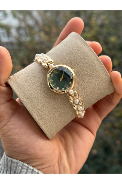 Tulpar New Season Pearl Detailed Vintage Women's Wristwatch