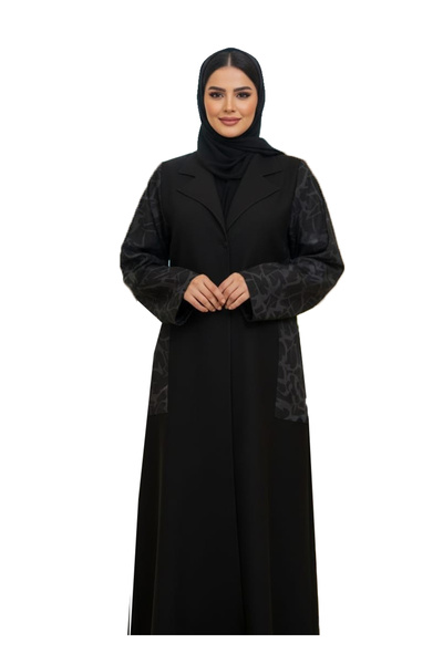 Nasa عباية سوداء انيقة و مميزة