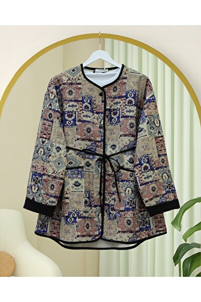 HİJABAYA Μπουφάν με έθνικ σχέδιο με διπλωμένο μανίκι και κορδόνι στη μέση