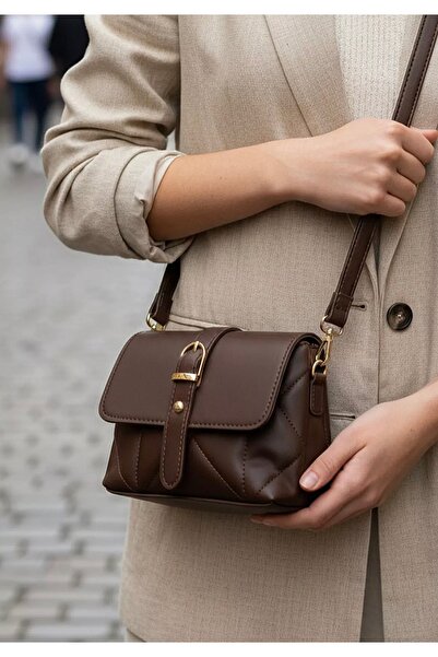 EZZY BLİSS EzzyBliss Γυναικεία τσάντα ώμου με καπιτονέ μοντέλο καφέ με καπιτονέ καθημερινής χρήσης (Mother/Sunday)