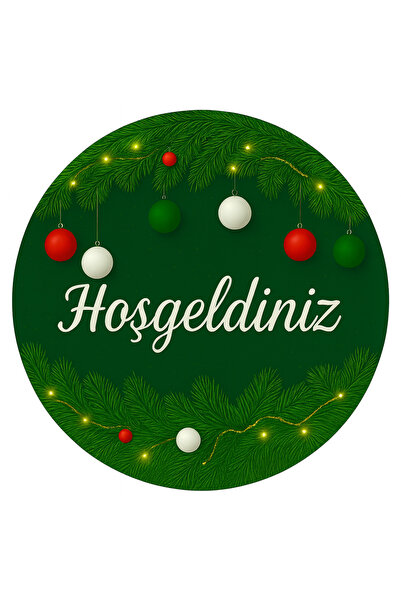 e&a care PARTİ IŞIK YILBAŞI RENKLİ TEMALI HOŞGELDİNİZ KAPI SÜSÜ UV BASKI 2D