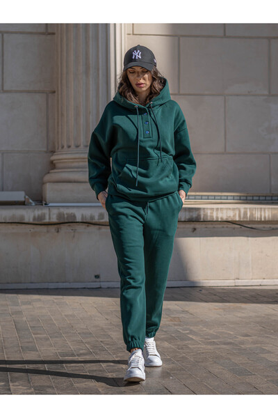 Divin store Green velvet cotton tracksuit Maia