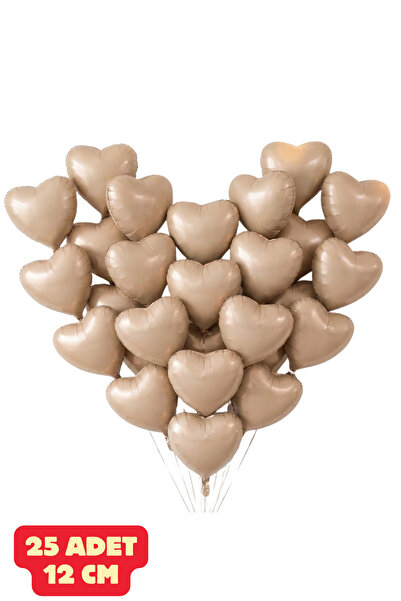 Baloncu Nene 25 Adet Küçük Kum Beji Kalp Folyo Balon Sevgililer Günü Evlilik ...