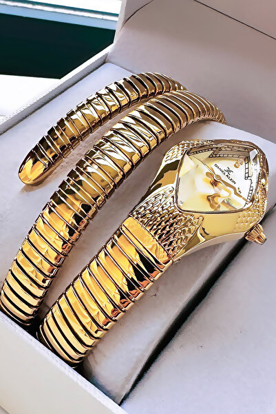 Daniel Klein Snake Watch Model - Women's Wristwatch, Waterproof Gold Color Steel Band - Bracelet Gift Dkby2053C1