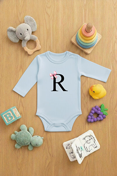 LORVEX 100% Cotton Snap Fastener Baby Bodysuit Cute Body with R Letter Printed