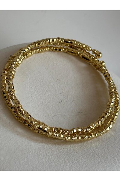 BHR AKSESUAR Gold 3 Row Dorica Flexible Bracelet