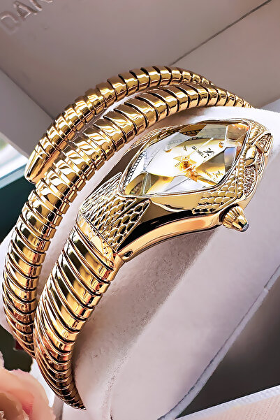 Daniel Klein Snake Watch Model - Women's Wristwatch, Waterproof Gold Color Steel Band - Bracelet Gift Dkby2053C1