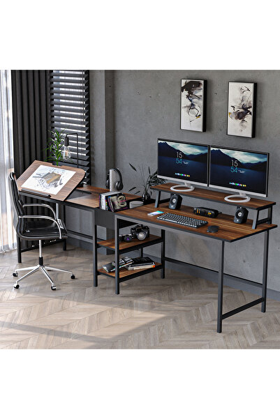 yasmak 530-C Bilgisayar Masası, Ekstra Uzun İki Kişilik Masa, Oyun Masa