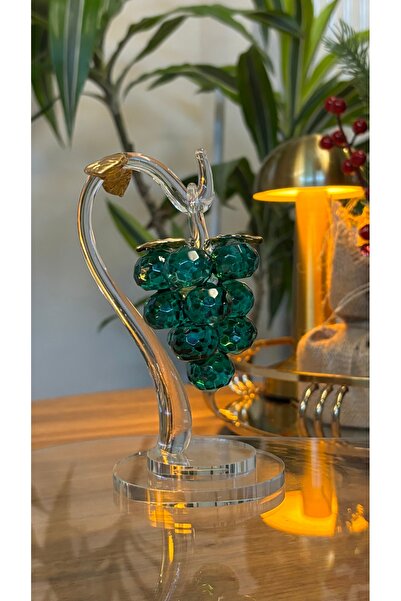 Kiri Dekoratif Kristal Cam Tekli Sarkık Üzüm Yeşil