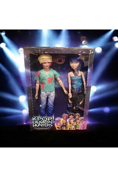 First Choice set of 2 original kpop demon hunter dolls Zoey and Abby 32 cm, Movable joints