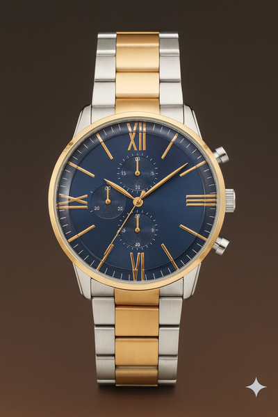 İ&A HOME Men's Stylish Wristwatch with Steel Band – Quartz Movement