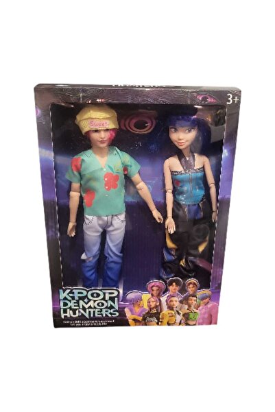 First Choice set of 2 original kpop demon hunter dolls Zoey and Abby 32 cm, Movable joints