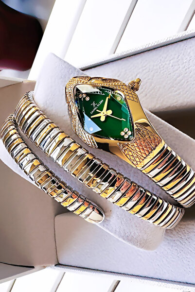 Daniel Klein Snake Watch Model - Women's Wristwatch, Waterproof Gold Silver Steel Band - Bracelet Gift Dkby2053C3