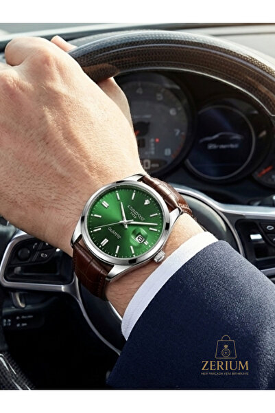 ZERİUM Men's Waterproof Sports and Classic Stylish Watch Leather Strap Quartz Trend