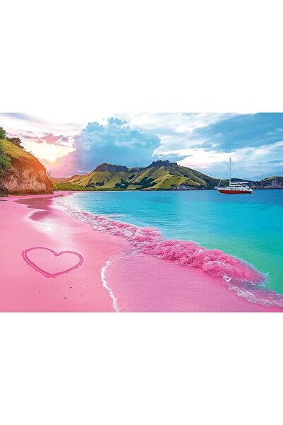 Trefl 1000-piece Puzzle - USA Tropical Pink Beach with Poster Included