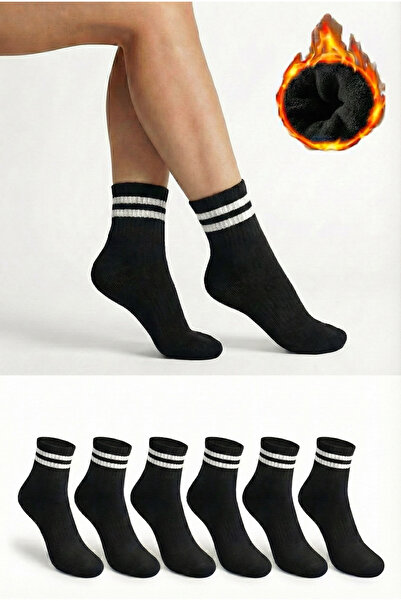 Ducks Socks Women's 6-Piece Thermal Cotton Towel Bottom Short Socks Premium Boxed College Socks