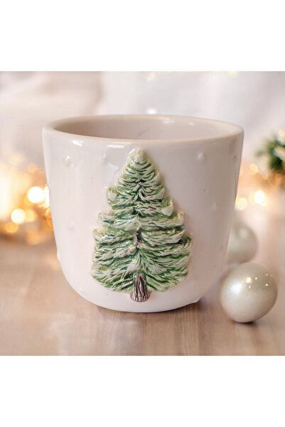 Simurg Seramik Ağaç detaylı yılbaşı kupa