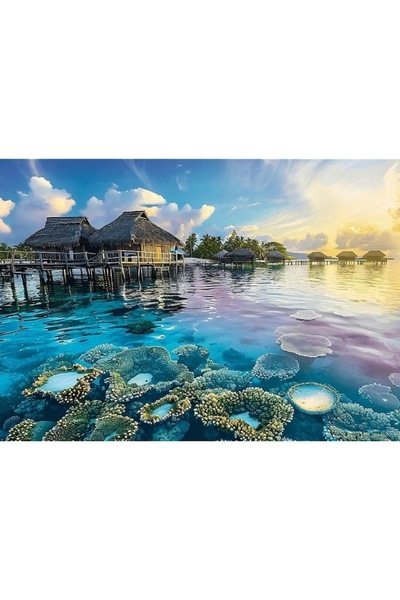 Trefl 1000-piece Puzzle – USA Collection: Sunset on the Lagoon (Poster Included)