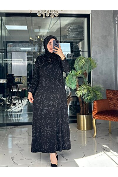 Zümra Tesettür Moda Gülşen Elbise Siyah