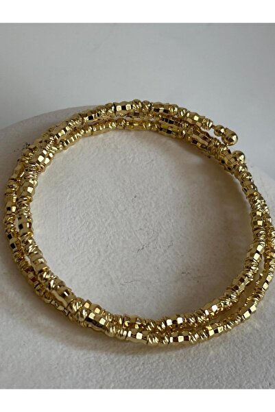 BHR AKSESUAR Gold 3 Row Dorica Flexible Bracelet