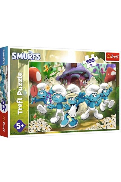 Trefl Puzzle 100 „Întâlnește-i pe Ștrumfi”, Trefl, 48x34 cm