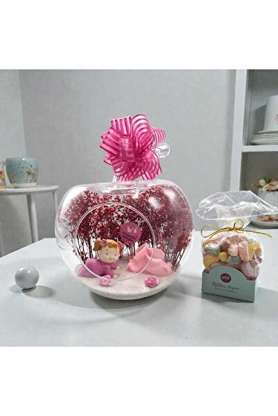 maya sanat Anne Bebek Yeni Doğan Hediyelik Yapay Çiçek Yumurta Cam Fanus Teraryum Şeker İkramlı Kız Bebek