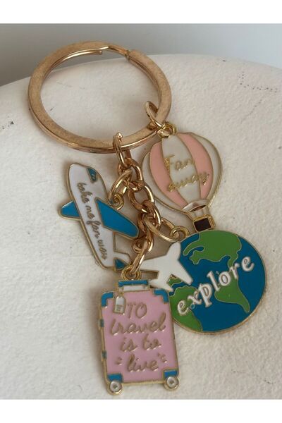 BHR AKSESUAR Colorful Travel Airplane Keychain (8 cm)