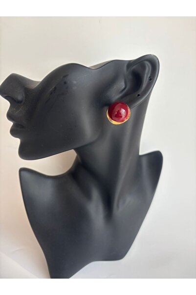 BHR AKSESUAR Burgundy Retro Earrings