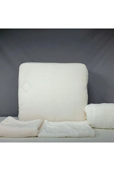 Reiashn Rahil velvet bedspread, off-white color, winter size, single and a half